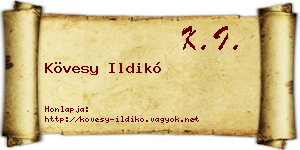 Kövesy Ildikó névjegykártya