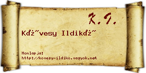 Kövesy Ildikó névjegykártya